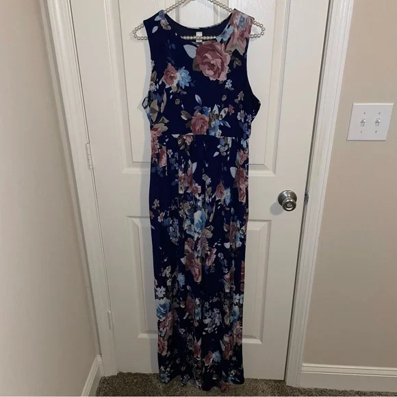 chinese dress ladies Baltic Born Womens Layla Tulle Maxi Dress | Light Blue Floral